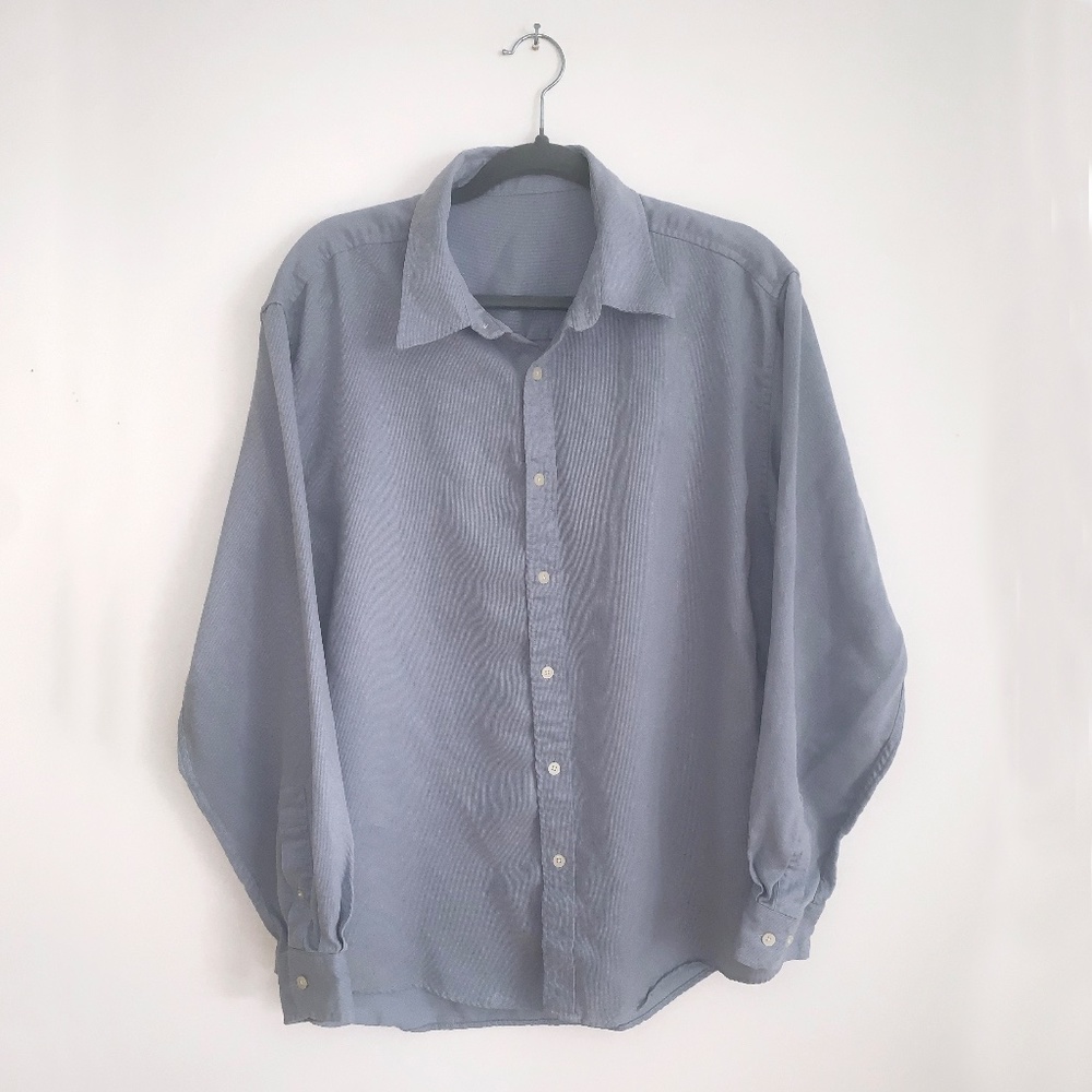 Light Blue Ribbed Button Up - Picture 7 of 8